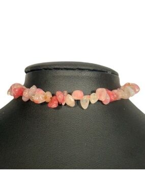 Strawberry Quartz Crystal Chip Bracelet